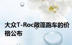 大众T-Roc敞篷跑车的价格公布