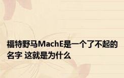 福特野马MachE是一个了不起的名字 这就是为什么