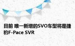 目前 唯一新增的SVO车型将是捷豹F-Pace SVR