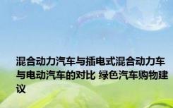 混合动力汽车与插电式混合动力车与电动汽车的对比 绿色汽车购物建议