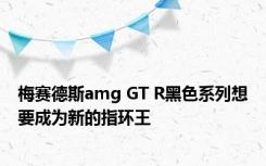 梅赛德斯amg GT R黑色系列想要成为新的指环王