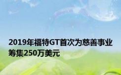 2019年福特GT首次为慈善事业筹集250万美元