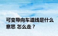 可变导向车道线是什么意思 怎么走？