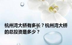 杭州湾大桥有多长？杭州湾大桥的总投资是多少？