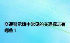 交通警示牌中常见的交通标志有哪些？