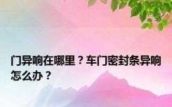 门异响在哪里？车门密封条异响怎么办？