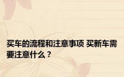 买车的流程和注意事项 买新车需要注意什么？