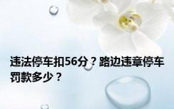 违法停车扣56分？路边违章停车罚款多少？