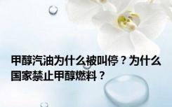 甲醇汽油为什么被叫停？为什么国家禁止甲醇燃料？