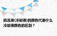 防冻液(冷却液)的颜色代表什么 冷却液颜色的区别？