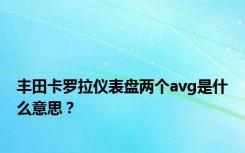 丰田卡罗拉仪表盘两个avg是什么意思？