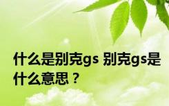 什么是别克gs 别克gs是什么意思？