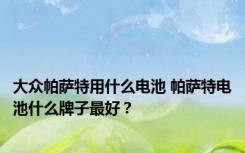 大众帕萨特用什么电池 帕萨特电池什么牌子最好？