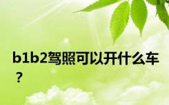 b1b2驾照可以开什么车？