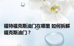 福特福克斯油门在哪里 如何拆解福克斯油门？