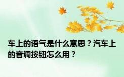 车上的语气是什么意思？汽车上的音调按钮怎么用？