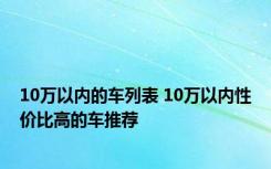 10万以内的车列表 10万以内性价比高的车推荐