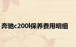 奔驰c200l保养费用明细