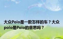 大众Polo是一款怎样的车？大众polo是Polo的意思吗？