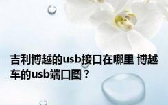 吉利博越的usb接口在哪里 博越车的usb端口图？