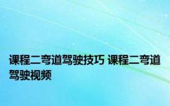 课程二弯道驾驶技巧 课程二弯道驾驶视频