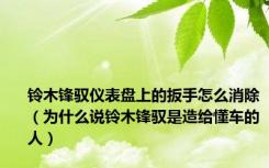 铃木锋驭仪表盘上的扳手怎么消除（为什么说铃木锋驭是造给懂车的人）