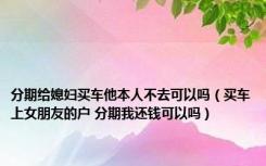 分期给媳妇买车他本人不去可以吗（买车上女朋友的户 分期我还钱可以吗）