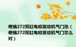 奇瑞272双缸电喷发动机气门垫（奇瑞272双缸电喷发动机气门怎么对）