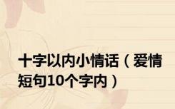 十字以内小情话（爱情短句10个字内）