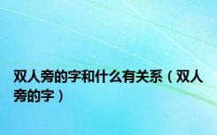 双人旁的字和什么有关系（双人旁的字）