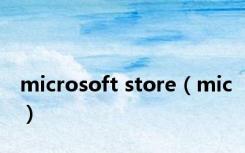 microsoft store（mic）