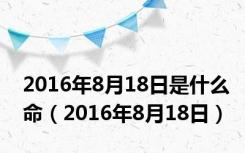 2016年8月18日是什么命（2016年8月18日）