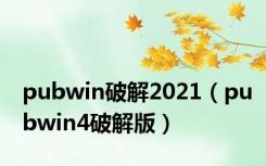 pubwin破解2021（pubwin4破解版）