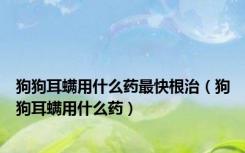 狗狗耳螨用什么药最快根治（狗狗耳螨用什么药）