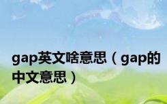 gap英文啥意思（gap的中文意思）