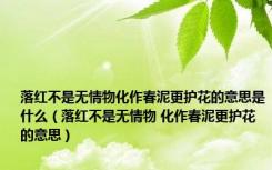 落红不是无情物化作春泥更护花的意思是什么（落红不是无情物 化作春泥更护花的意思）