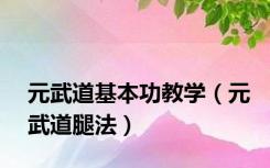 元武道基本功教学（元武道腿法）