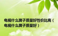 电视什么牌子质量好性价比高（电视什么牌子质量好）