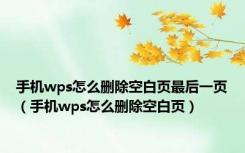 手机wps怎么删除空白页最后一页（手机wps怎么删除空白页）