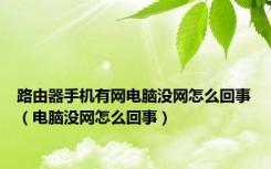 路由器手机有网电脑没网怎么回事（电脑没网怎么回事）