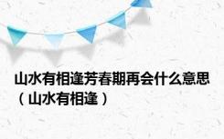 山水有相逢芳春期再会什么意思（山水有相逢）