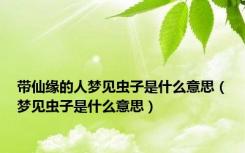 带仙缘的人梦见虫子是什么意思（梦见虫子是什么意思）