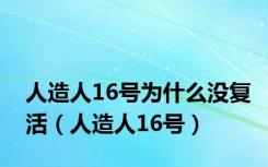 人造人16号为什么没复活（人造人16号）