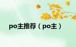 po主推荐（po主）