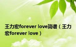 王力宏forever love简谱（王力宏forever love）