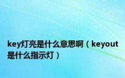 key灯亮是什么意思啊（keyout是什么指示灯）