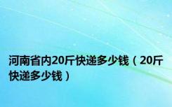 河南省内20斤快递多少钱（20斤快递多少钱）