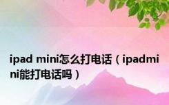 ipad mini怎么打电话（ipadmini能打电话吗）