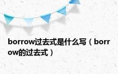 borrow过去式是什么写（borrow的过去式）