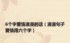 6个字爱情浪漫的话（浪漫句子爱情用六个字）